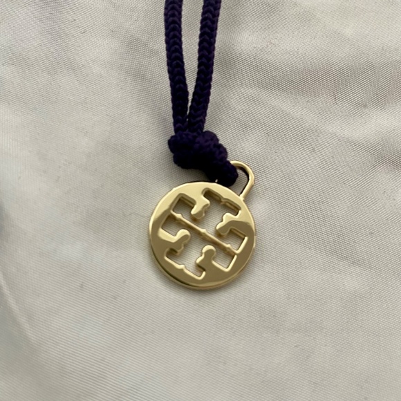 Tory Burch Gold Charm On Purple String From Dust Bag - Picture 2 of 5